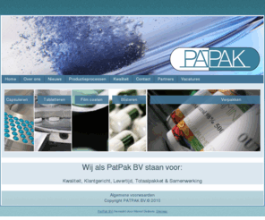 patpak.com: Home
PatPak BV richt zich op de volgende activiteiten: Capsuleren, tabletteren, blisteren, malen, afvullen en verpakken.