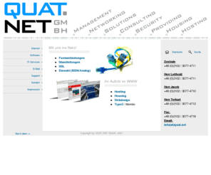 rimnet.net: QUAT.NET GmbH: Internet for Business
Wir sind Fullservice Internet Provider im Raum Ratingen - Mettmann (Bergisches Land) und bieten Loesungen im Bereich Internet und Computer Sicherheit