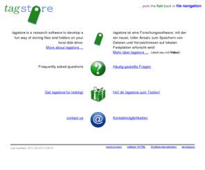tagstore.org: tagstore - a new way of storing and accessing files
homepage of tagstore