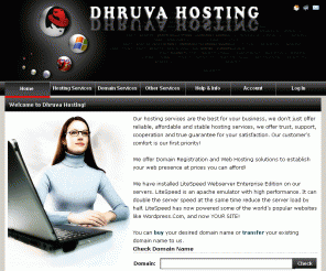 dhruvahosting.com: Reliable Unmetered Unlimited Hosting at the best rates: Unlimited and Unmeterd Diskspace, Bandwidth and Domains. Shared and Reseller Packages
Get the best and reliable unmetered hosting. Hosted on one of the fastest servers and you can host unlimited websites.