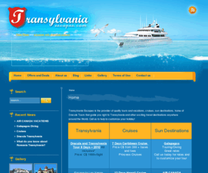 transylvaniaescapes.com: | transylvaniaescapes.com
Transylvania Escapes is the provider of quality tours and vacations, cruises, sun destinations, home of Dracula Tours that guide you right to Transylvania and