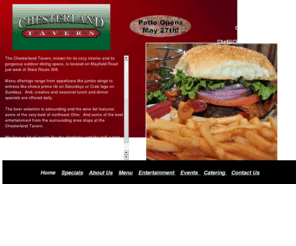 chesterlandtavern.com: Chesterland Tavern
Chesterland tavern. Chesterland ohio restaurant, bar and local hangout. The best restaurant in Chesterland ohio.