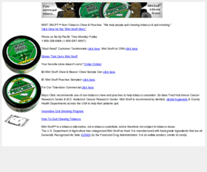 switchtomint.com: Mint Snuff herbal chew - non-tobacco chew, quit chewing tobacco
Mint Snuff herbal chew - non-tobacco chew, quit chewing tobacco