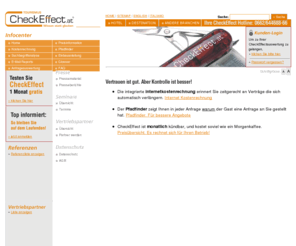 checkeffect.at: Websiteanalyse und Auswertung - CheckEffect
CheckEffect ist die weltweit erste Auswertungssoftware speziell für touristische Websites. Das Programm analysiert den Traffic Ihrer Webseite und veranschaulicht die Daten mittels leicht verständlichen Grafiken. Vergleichen Sie sich anonym mit anderen touristischen Websites und lernen Sie die Kosten im Internet kontrollieren.