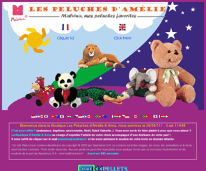 peluches-amelie.com: Bienvenue dans la Boutique Les Peluches d'Amélie & Anna, peluches Anima, peluches hello kitty, peluches vitatone, jeux magnètiques Supermag, Supercinexim Disney, Spiderman, Pokershop, accessoires de poker,instruments de musique, musique, violons, guitares will sound, guitares electriques, batteries
La Boutique des peluches d'Amélie et Anna