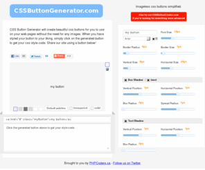 cssbuttongenerator.com: CSS Button Generator - Imageless css buttons simplified
