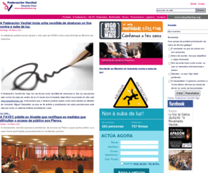 eduardochao.org: Federación de Asociacións Veciñais de Vigo "Eduardo Chao" - Portada
FAVEC. Federación de Asociacións Veciñais de Vigo "Eduardo Chao". Movemento veciñal de Vigo
