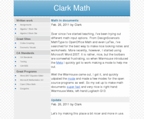 clarkmath.com: Clark Math
The homepage for Mr. Clark's classes