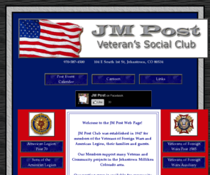 jmpost.net: JM Post
JM Post serves Veterans, Family and Guests in the Johnstown Milliken Colorado area