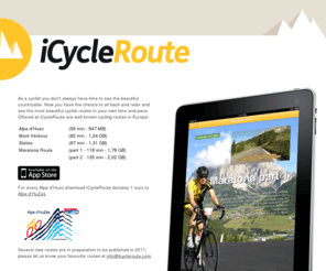 icycleroute.com: Aviationvideo
Aviationvideo, Spinning, Marmotte, Alpes, Cycle, Odax, Randonee, Bike, Tour de France, fiets, Cycling, Marmotte DVD, Alpe d'Huez, Tour, TACX, Stelvio, Mont Ventoux, Maratona
