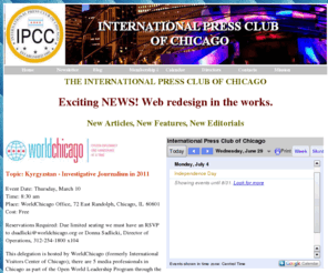 ipcc.us: International Press Club of Chicago
The International Press Club of Chicago is a non-profit organization of international journalists and media professionals. This site is the Web home of the IPCC and an online informational resource for its members and media