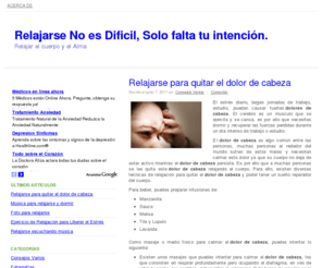 relajarse.net: Técnicas de relajación - Relajar extremidades - Relajar el Cuerpo
Relajarse después de un arduo trabajo es algo que necesita conocer, visite el sitio para saber como o que hacer para relajar el cuerpo.