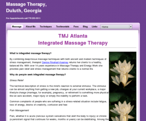 tmjatlanta.com: TMJ Atlanta Denise Rinehart-Kearney, Certified Massage Therapist, Duluth, Georgia
Denise Rinehart-Kearney is a Certified Massage Therapist who believes in treating the whole body, not simply the physical symptoms.