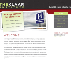 klaarinstitute.com: The Klaar Institute
Medical group development, physician-hospital alignment, and practice management and governance.