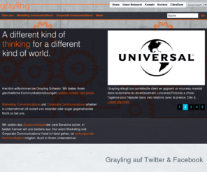 trimedia.ch: Home
Herzlich willkommen bei Grayling Schweiz. Wir bieten Ihnen ganzheitliche Kommunikationslösungen: anders, kreativ und global. Marketing Communications und Corporate Communications arbeiten...