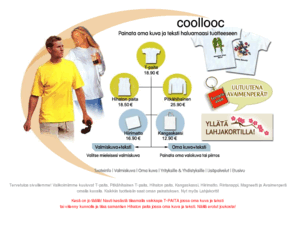 coollooc.com: Coollooc Paitapaino. T-paidat omalla kuvalla ja tekstillä.
Oma valokuva tai valmiskuva omalla tekstilläsi T-paitaan! Yksilöllinen lahjaidea. Valmiskuvissa mm. rakkaus,onnittelut,eläimet,juhlat,urheilu,joulu,syntymäpäivät ym.