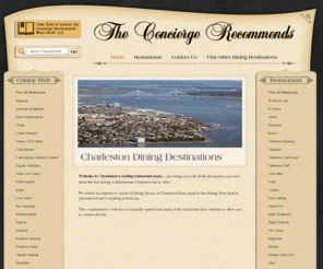 restaurantsofcharleston.com: The Concierge Recommends: Charleston
Welcome to The Concierge Recommends Charleston website, providing you with all of the information needed to explore the exciting Burbank restaurant scene!