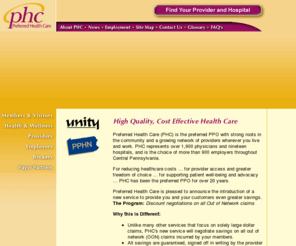 phcunity.com: Preferred Health Care - Lancaster and Chester County, PA
Preferred Health Care was established to provide cost-effective health care delivered by high quality physicians and hospitals. Located in Lancaster County, PA.