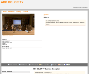 abccolortv.com: Televisions: ABC Color TV- Covina, CA
Call us to fix your TV so you can get back to enjoying your home entertainment.