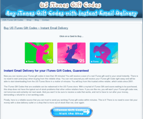 itunes-gift-codes.com: Buy US iTunes Gift Codes with Instant Email Delivery
Guaranteed 30 minute email delivery on all orders 24/7. US Itunes Gift Codes can be redeemed online at the Itunes Store.