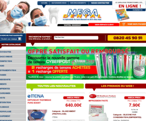 megadental.fr: MEGA DENTAL Le Spécialiste du Hard Discount en 24H chez vous !
Materiel dentaire, Produit dentaire, Equipement dentaire, Masque FFP2, H1N1, Grippe A, Grippe aviaire, Gant, Désinfection, Gel main, Désinfection main, Fraise, Endodontie, Radio, Silicone, Ciment, Turbine, Instrumentation chirurgicale, Ultradent