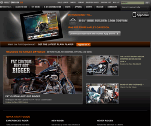 harley-davidson.com: Harley-Davidson USA
The official site of the Harley-Davidson Motor Company. View Harley-Davidson motorcycles, locate a motorcycle dealer, & browse motorcycle parts and apparel.