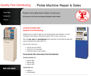 picklemachinerepair.com: Pickle Machine Repair and Sales, Hampton, NE - Home Page
We repair and sell pickle card machines from our Hampton, NE location.