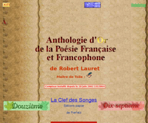 poesie-francaise-francophone.com: Anthologie d'or de la poesie francaise et francophone
Un site vou  la posie franaise et francophone du 12 au 21 e sicle