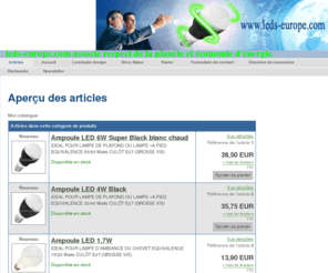 materiaux-deco.com: Mon catalogue - Articles - leds-europe.com est un site en ligne de vente d’ampoules à LED ,l’éclairage led associe respect de la planète et économie d'énergie
Mon catalogue - 