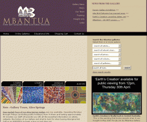 mbantua.com.au: Australian Aboriginal Art Buy Utopia Art Online Dot Paintings Symbols Aboriginal Artwork Drawings & Sculpture
Buy Aboriginal art online at Mbantua Art Gallery featuring unique aboriginal art from the Utopia Region of Central Australia. Learn about aboriginal history and aboriginal culture. Authenticity guaranteed. Aboriginal dot paintings, symbols and sculpture. 