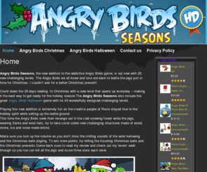 angrybirdsseasons.com: Angry Birds Seasons for iPhone, iPod touch, and iPad
Angry Birds Seasons, the new addition to the addictive Angry Birds game, is out now with 25 new challenging levels. The Angry Birds we all know and love are back to battle the pigs just in time for Christmas. I couldn’t ask for a better Christmas present!