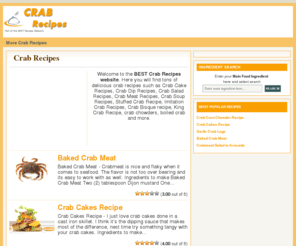 bestcrabrecipes.com: Crab Recipes
Crab Recipes, make these simple and delicious Crab Recipes such as Crab Cake Recipes, Crab Dip Recipes, Crab Salad Recipes, Crab Meat Recipes, Crab Soup Recipes, Stuffed Crab Recipe, Imitation Brab Recipes, Crab Bisque recipe, King Crab Recipe, crab chowders, boiled crab and more.