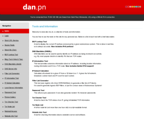 dan.hn: www.dan.me.uk
Main page with description of each tool/page