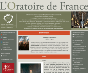 oratoire.org: L’Oratoire de France
L’Oratoire de France - L’Oratoire de France est une société de vie apostolique de droit pontifical qui regroupe des prêtres séculiers, vivant en communauté sans prononcer de vœux de religion.