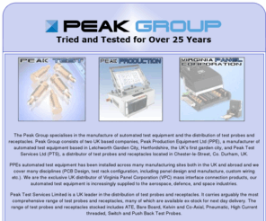 thepeakgroup.com: The Peak Group
Hertfordshire and County Durham, UK based manufacturers of automated test equipment and test probes.