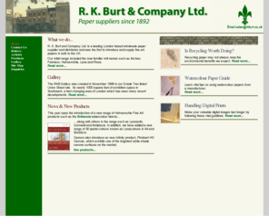 rkburt.co.uk: R. K. Burt UK - Fine Art Papers
UK based suppliers of fine art papers, offering a range of products for different artistic media and printing