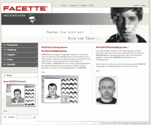 softwehr.com: FACETTE Face Design System - Phantombild-Programm - Facial Composites - Phantombilder - Composite Sketches Program - Retratos Robot - Portraits Robots - Phantombild - Facial Compositing
Phantombildprogramm FACETTE Face Design System - Phantombilder - Facial Composites - Phantombild - Compositing Sketches Program - Retratos Robot - Portraits Robots - Phantombild-Programm