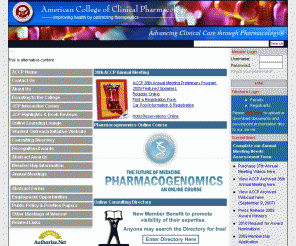 accp1.org: ACCP - American College of Clinical Pharmacology
American College of Clinical Pharmacology (ACCP), a member-based organization for healthcare professionals involved in the application of clinical pharmacology in therapeutics, provides accreditation for continuing education.