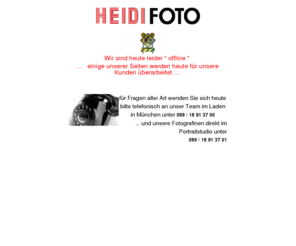 heidifoto.net: Heidi-Foto Fotograf Fotoladen München Hochzeitsbilder Bewerbungsfotos 
Digitalkamera Portraitstudio Fotofachhandel Bilderservice
HeidiFoto - Ihr Fotograf für Passbilder in Laim, Bewerbungsbilder, Hochzeitsfotos, Fachgeschäft seit über 50 Jahren in München für Ihr Fotograf für Hochtzeitfotos .