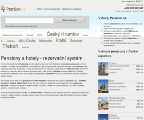penzion.cz: Penziony, hotely, ubytování - Penzion.cz
Největší výběr penzionů a ubytování v Praze a celé ČR. Rezervujte si penzion online za nejnižší ceny. Nejlepší ceny, žádné další poplatky, plaťte přímo v penzionu. Garance stejné nebo nižší ceny. Penzion.cz – vynikající služby a jednička na trhu.