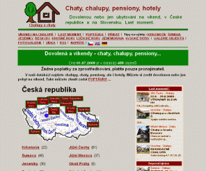 chalupyachaty.cz: Chaty a chalupy - dovolen, ubytovn, rozshl databze
Chaty a chalupy - pehledn a na jednom mst si mete zvolit svou dovolenou nebo jen pobyt na vkend. dn poplatky za zprostedkovn, platte pouze pronajmateli, nzk ceny, kontakty pmo na majitele.