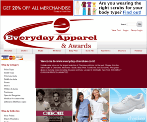 everyday-cherokee.com: Everyday Cherokee Uniforms
Buy scrubs here by Cherokee, BabyPhat, Cherokee Workwear and Tooniforms. We carry the complete catalog updated daily.