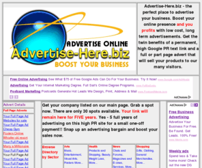 advertise-here.biz: advertise my business online website adverts cheap advertising
advertise here - website for adverts