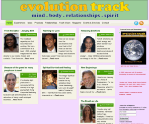 evolutiontrack.com: Evolution Track
Consciously exploring alternatives for living in abundant health, wealth and harmony today.