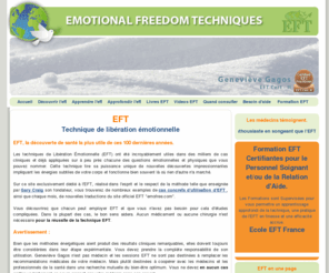 technique-eft.info: EFT, Emotional Freedom Technique en français.
La technique eft en français, EFT abréviation de emotional freedom techniques. Vous y trouverez la méthode EFT expliquée, une animation en temps réel d'une session eft, le manuel de Gary Craig traduit en français disponible gratuitement, ...