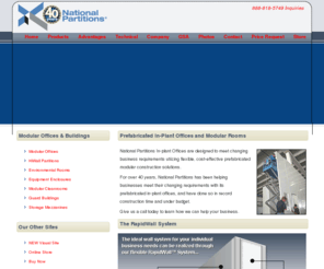 nationalpartitions.com: |N-P| In-Plant Modular Offices
In-Plant Modular Offices designed to reduce your warehouse construction costs. Please call National Partitions 888-818-5749 for pricing.
