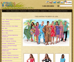 tropicaltantrum.com: Tropical Tantrum - Hawaiian Dresses, Tropical clothing, Cruise Wear, resort wear and colorful summer fashions.
Tropical Tantrum offers Hawaiian style clothing for men and womens's tropical fashions, Hawaiian Dresses luau clothing, resort wear and fashionable Island casual wedding attire. All Orders Free Shipping.