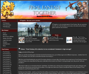 fftogether.com: FFTogether - Because you're not alone
Final Fantasy Together - A final fantasy fan site with a great and friendly community