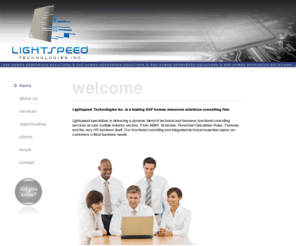 lightspeed.on.ca: Lightspeed Technologies Inc.
Lightspeed Technologies Inc. SAP R/3 Consulting Group