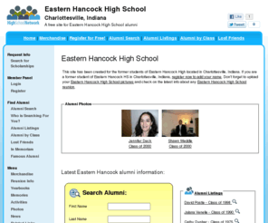 easternhancockhighschool.com: Eastern Hancock High School
Eastern Hancock High School is a high school website for Eastern Hancock alumni. Eastern Hancock High provides school news, reunion and graduation information, alumni listings and more for former students and faculty of Eastern Hancock High in Charlottesville, Indiana